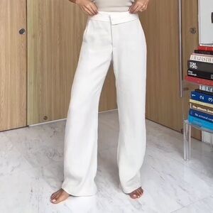 NWT Zara CONTRAST WAIST LINEN BLEND PANTS